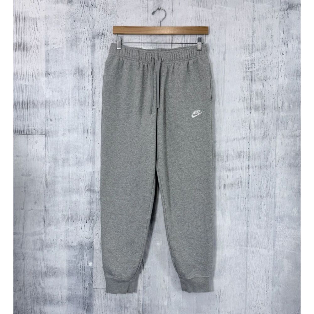 Nike Fleece Joggers Heather Grey Sweatpants Men's M Embroidered Logo